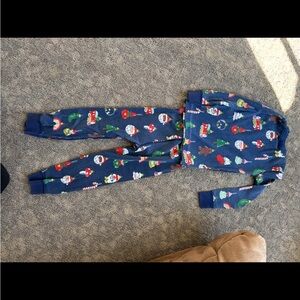 Hanna Andersson Festive Blue Holiday Kids Pajama Set